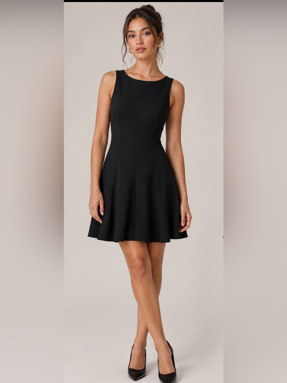 Black Fit & Flare Sleeveless‎ Dress | Classic Little Black Dress | Size S